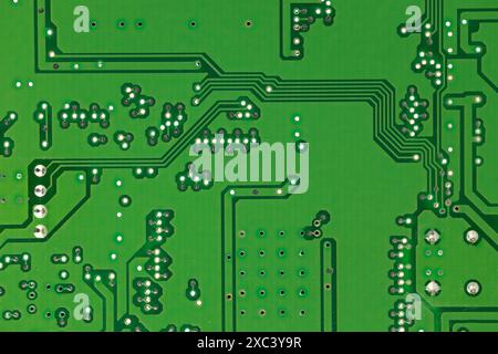 Close-Up of Green Circuit Board Stock Photo