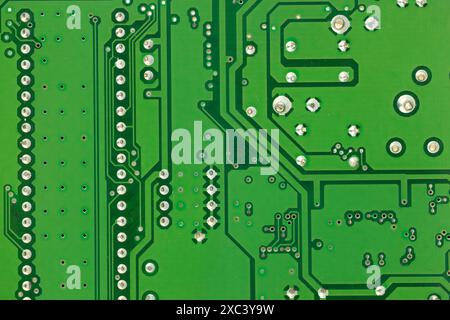 High-Detail Circuit Board Macro Shot Stock Photo