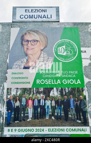 Italy, Lombardy, Casorezzo, posters for the 2024 European and local elections, Rosella Giola Stock Photo