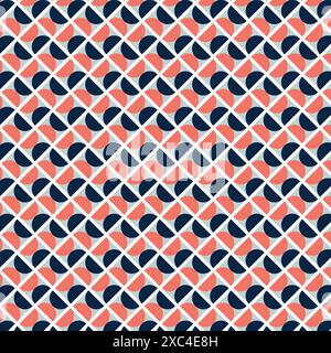 Pattern with of grid in the style of the 60s. Semicircle pattern vector illustration. Stock Vector