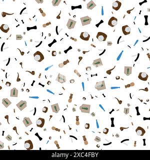 Father's Day seamless pattern.  Flat vector illustration. Stock Vector