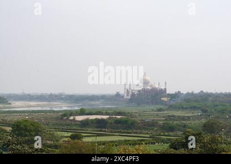 Taj Mahal view from Prison of Shah Jahan in Agra Fort, Uttar
