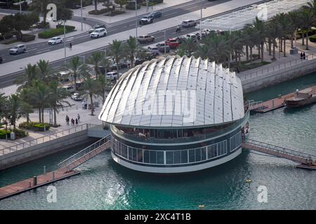 Aerial view of Beef bar restaurant Lusail marina Qatar Stock Photo