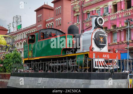 Vintage train locomotive situated close to Howrah railway station. West Bengal, India on October 03, 2021 Stock Photo