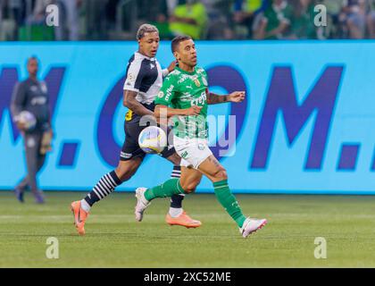 São Paulo (SP), Brazil, June 13, 2024 - Football / 2024 Brazilian Championship - Player Marcos Rocha from Palmeiras, during the match between Palmeiras and Vasco da Gama, for the eighth round of the 2024 Brazilian Championship, held at Allianz Parque, on Thursday night (13th). (Credit: Vilmar Bannach/Alamy Stock Photo