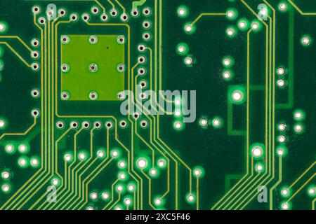 Green Circuit Board Pattern Stock Photo