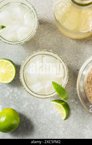 Boozy Smoked Mezcal Margarita with Tequila Lime and Salt Stock Photo