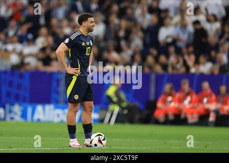 Che Adams (Scotland) reacts to going two down during the UEFA European Championship Group A match between Germany and Scotland at Allianz Arena, Munich on Friday 14th June 2024. (Photo: Pat Scaasi | MI News) Credit: MI News & Sport /Alamy Live News Stock Photo