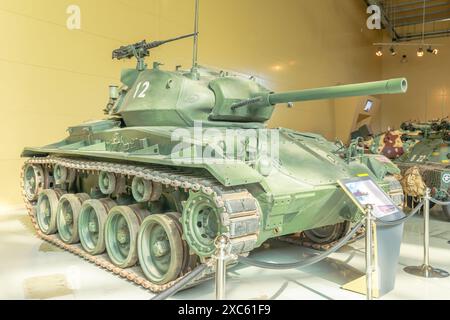 Norwegian Army armored tank with cannon and camouflage coating with ...