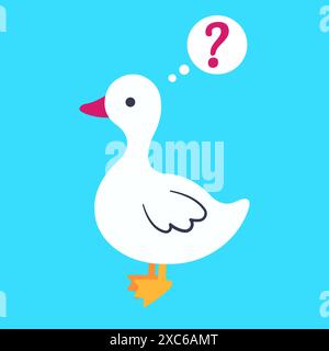 Surprised goose. Vector illustration in flat style. Stock Vector