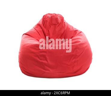 Red bean bag chair isolated on white Stock Photo