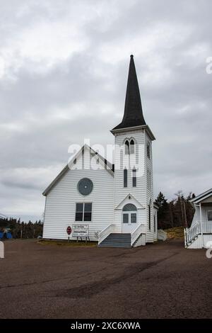 St. Peter’s United Church in downtown St. Peter’s, Nova Scotia, Canada Stock Photo