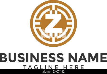 Z crypto logo design, Z crypto icon vector illustration Stock Vector