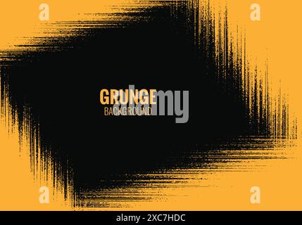 Orange and black abstract dirty grunge brush design Stock Vector