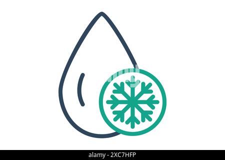 Cold water icon. icon related to cooling. line icon style. cooling elements vector illustration Stock Vector