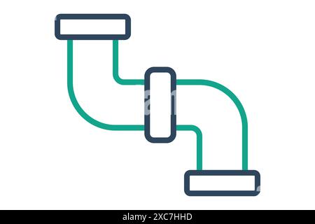 Water pipe icon. icon related to water distribution. line icon style. distribution elements vector illustration Stock Vector