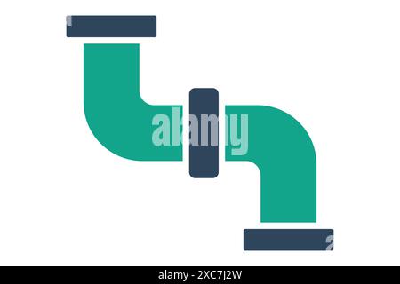 Water pipe icon. icon related to water distribution. solid icon style. distribution elements vector illustration Stock Vector