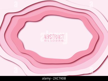 Abstract pink paper cut circle shapes background Stock Vector
