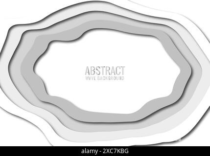 Abstract gray paper cut circle shapes background Stock Vector