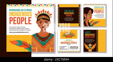 Indigenous People Day Social Media Stories Flat Cartoon Hand Drawn ...