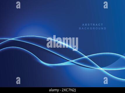 Abstract light blue flowing wave background Stock Vector