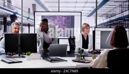 Big Data Science On Desktop Computer. Research Technology Stock Photo
