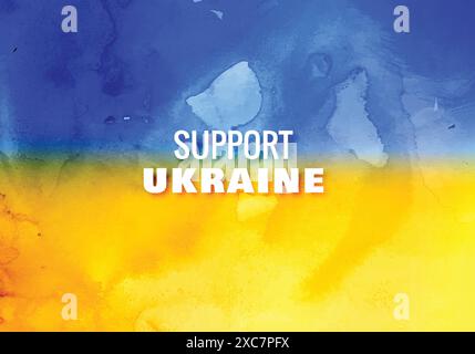 Modern flag theme support ukraine text texture background Stock Vector