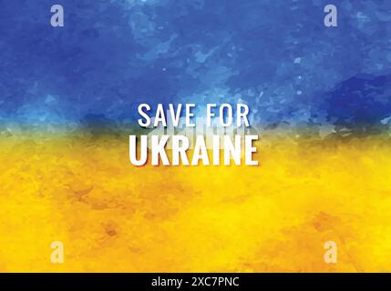 Save for ukraine text modern flag theme texture background Stock Vector