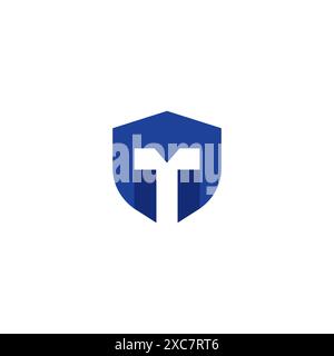 Letter T Shield Logo Design. T Initial Logo Stock Vector