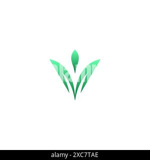 V Leaf Logo Design. VM Logo Vector Stock Vector