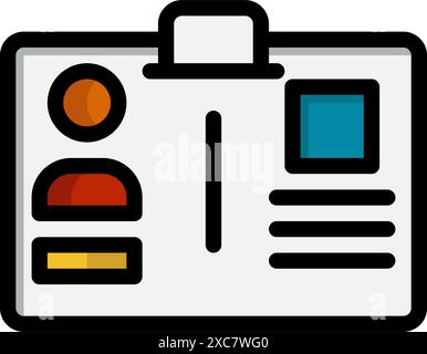 Id card line icon. Student access university icons can be used for websites, UI and mobile apps. Vector Illustrations. Stock Vector