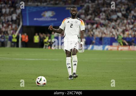 Antonio Rudiger of Germany during the UEFA Euro 2024, Group A, football match between Germany and Scotland on June 14, 2024 at Allianz Arena in Munich, Germany Stock Photo