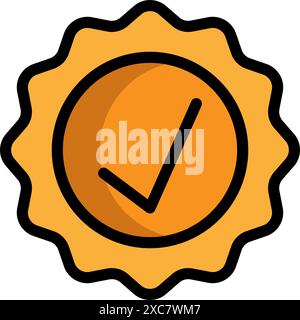 Seal lineal icon. official award, package, badge, emblem, label flat icons. Suitable for websites, UI and mobile apps. Stock Vector