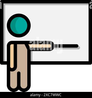 Lecture lineal icon. professor, teacher, class room flat icons. Suitable for websites, UI and mobile apps. Stock Vector