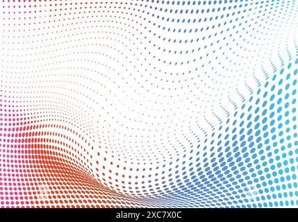 Abstract colorful dotted wave background Stock Vector