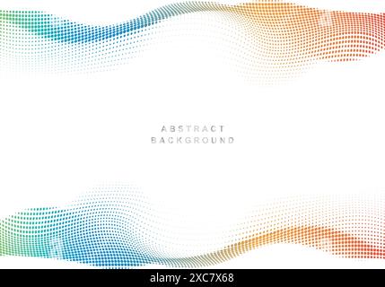 Abstract colorful dotted wave background Stock Vector