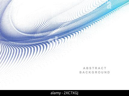 Modern colorful blue dotted flowing wave background Stock Vector