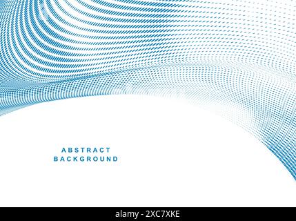 Abstract dotted particles flowing wave background Stock Vector