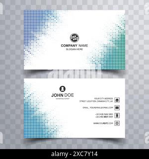 Abstract business card template with colorful dotted design Stock Vector