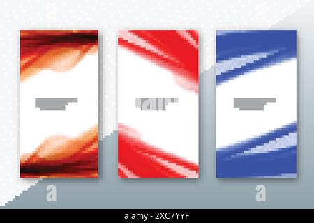 Abstract flowing colorful lines wave banners set background Stock Vector