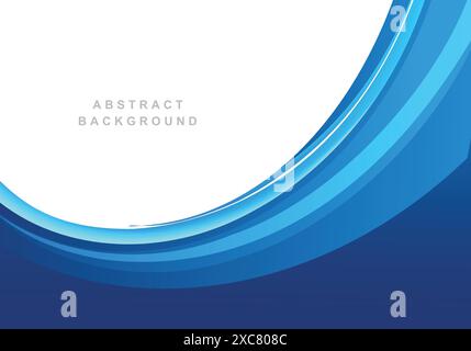 Abstract blue smooth flowing elegant wave background Stock Vector