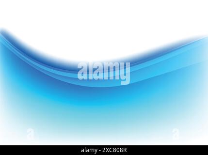 Abstract blue smooth flowing elegant wave background Stock Vector