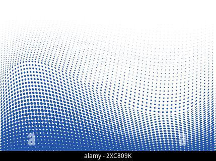 Beautiful dotted blue wave background Stock Vector