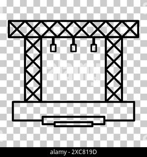 Stage scene constructions icon, web frame podium sign, show design vector illustration . Stock Vector