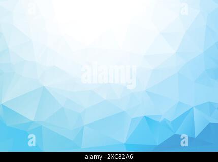 Modern low poly light blue triangle shapes background Stock Vector