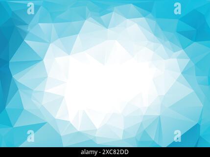 Modern low poly light blue triangle shapes background Stock Vector