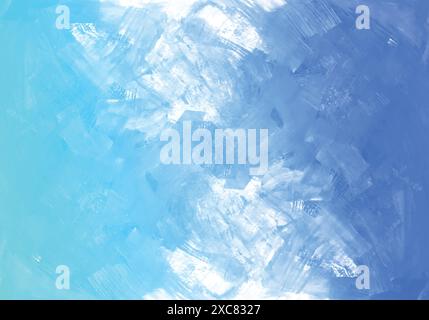 Modern blue hand painted watercolor pastel background Stock Vector