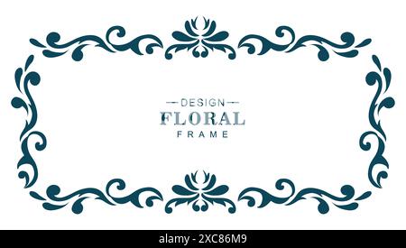 Ornamental decorative floral frame on white background Stock Vector