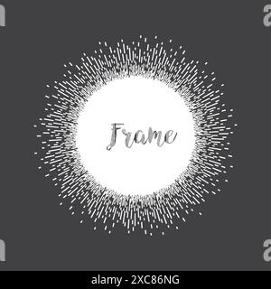 Round frost frame, New Year and Christmas winter frame decor with ice lines decor, circle hoarfrost border, vector Stock Vector