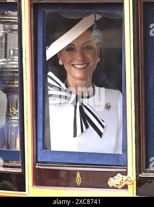 London, UK. June 15thth, 2024. The Princess of Wales attend Trooping the Colour, London. Credit: Doug Peters/EMPICS/Alamy Live News Stock Photo